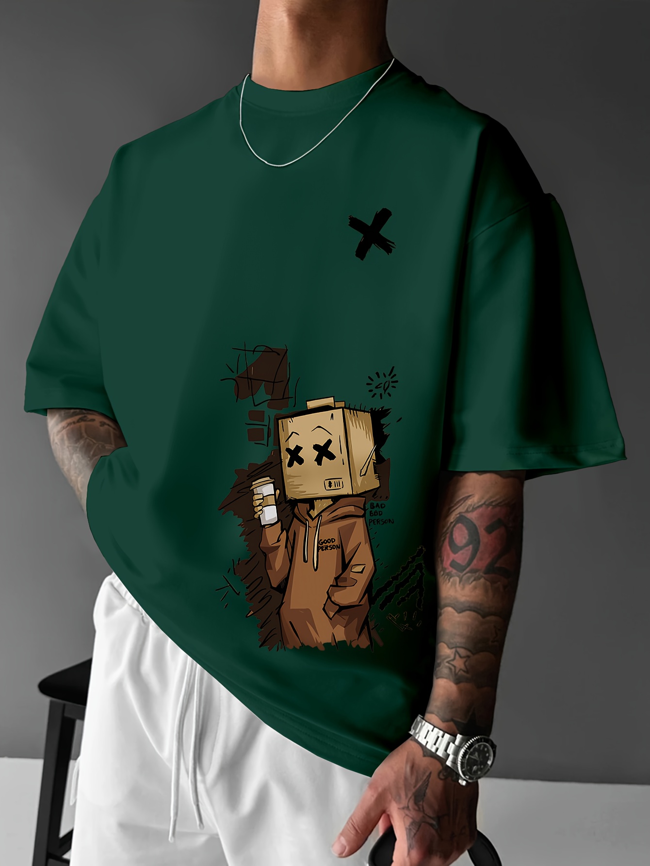 Street Fashion Graffiti - Camiseta de cuello redondo transpirable y