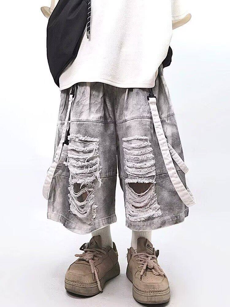 Street Fashion Jeans - Pantalones Cortos Retro Hip-hop para Hombre,