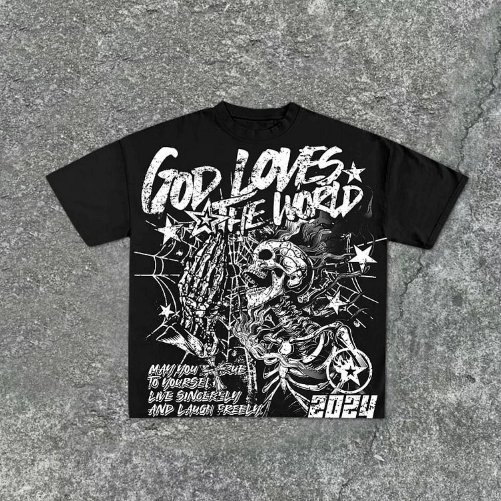 Nueva camiseta de cuello redon - Street Fashion Graffiti reseña y precio