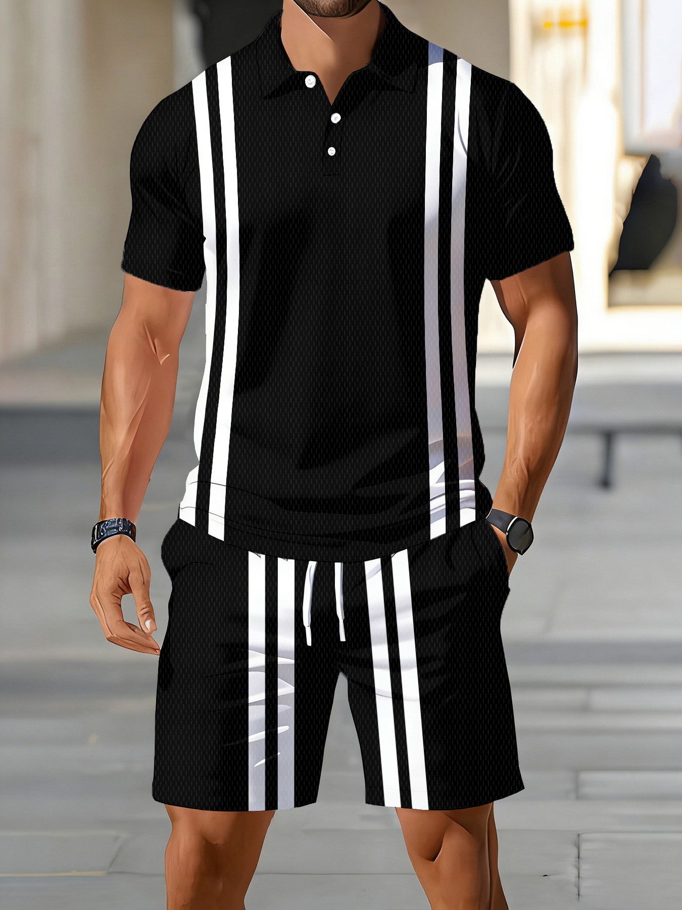 Conjunto de Polo de Manga Cort - Street Fashion Summer 2026 reseña y precio