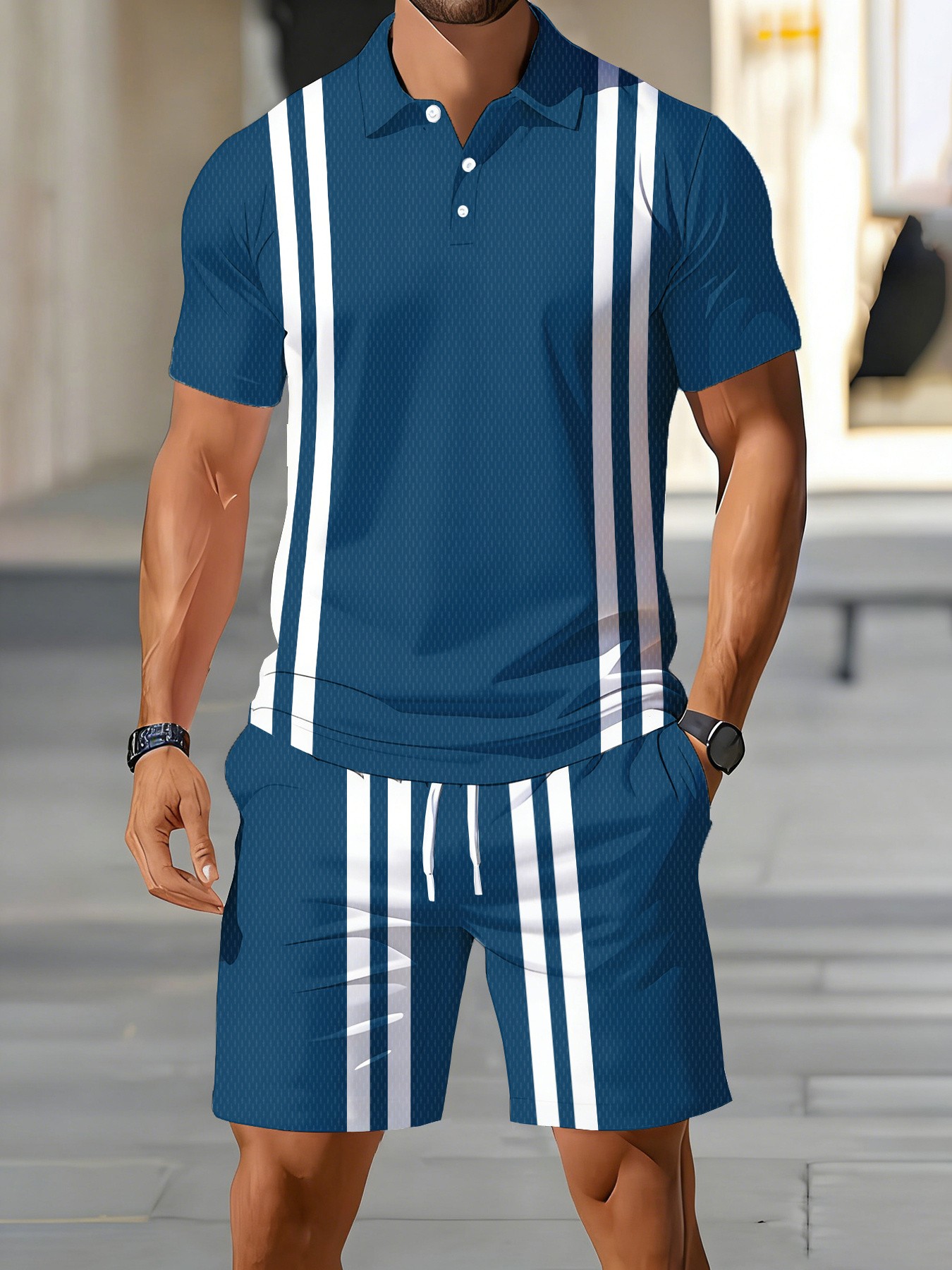 Conjunto de Polo de Manga Cort - Street Fashion Summer 2026 reseña y precio
